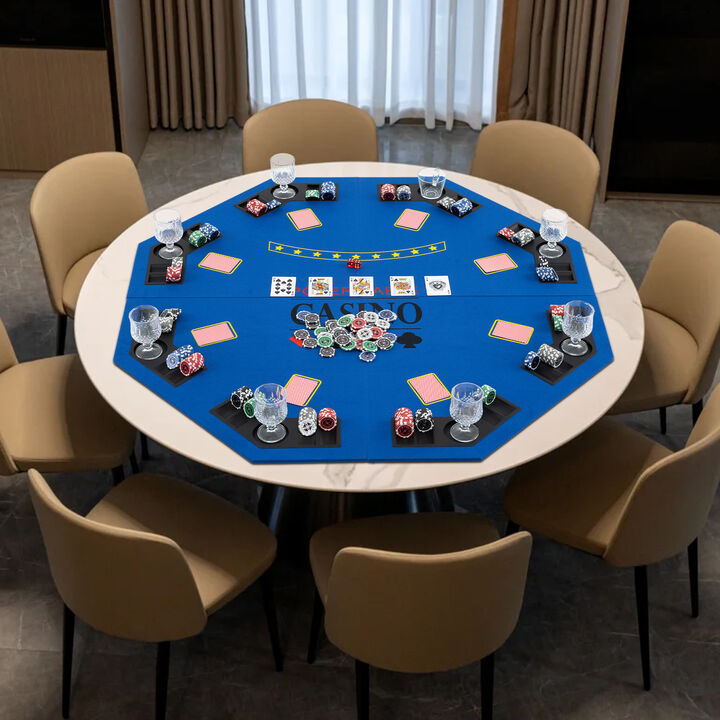 Folding Poker Table Top for 8 Players with Portable Carrying Bag for Game Night