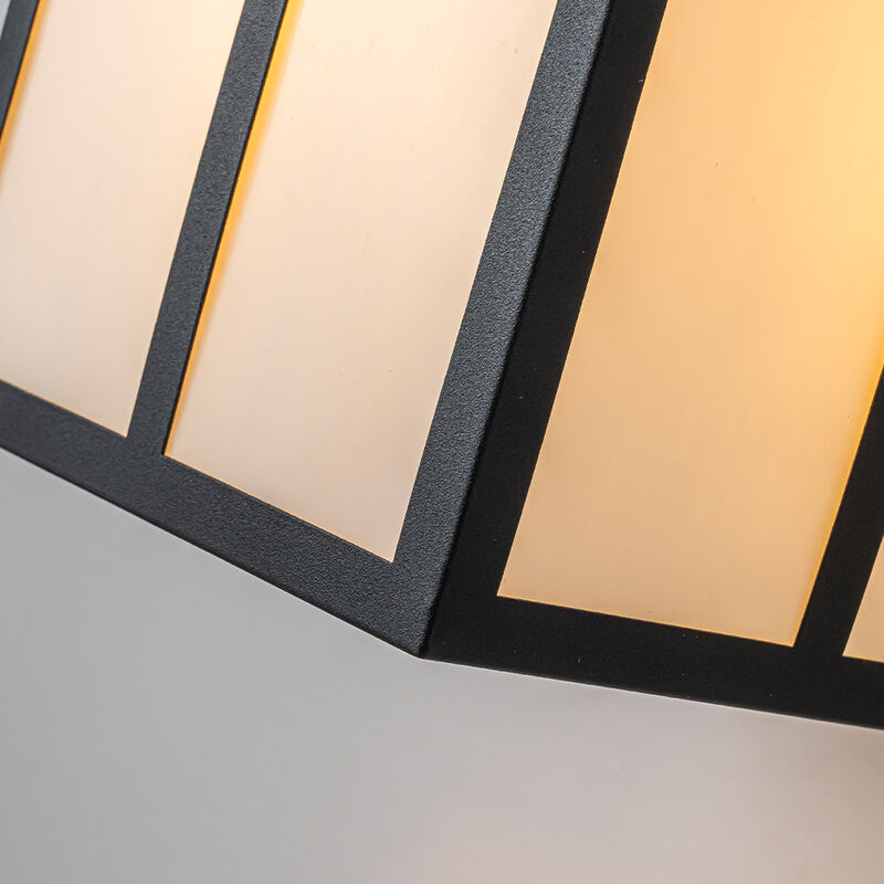 1-Light H13 in. Modern Farmhouse Black Outdoor Wall Lantern with Frosted Glass Exterior Wall Sconce for Porch Entryway Garage image number 7