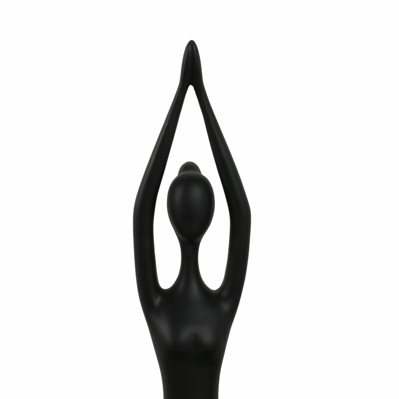 Resin, S/3 10"h Yoga Ladies, Black image number 4