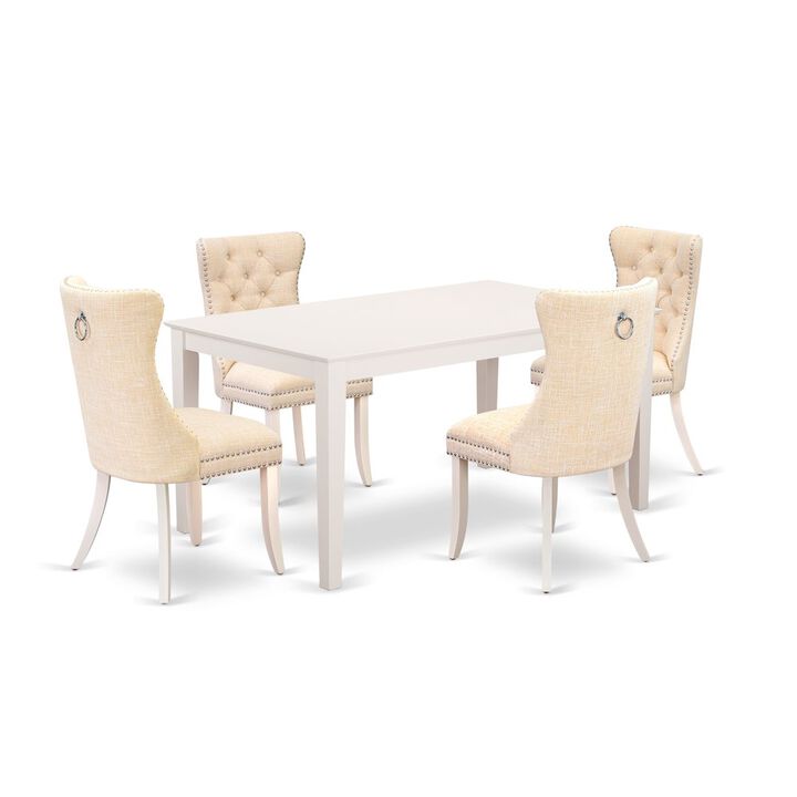 5 Piece Kitchen Table & Chairs Set Contains a Rectangle Dining Table