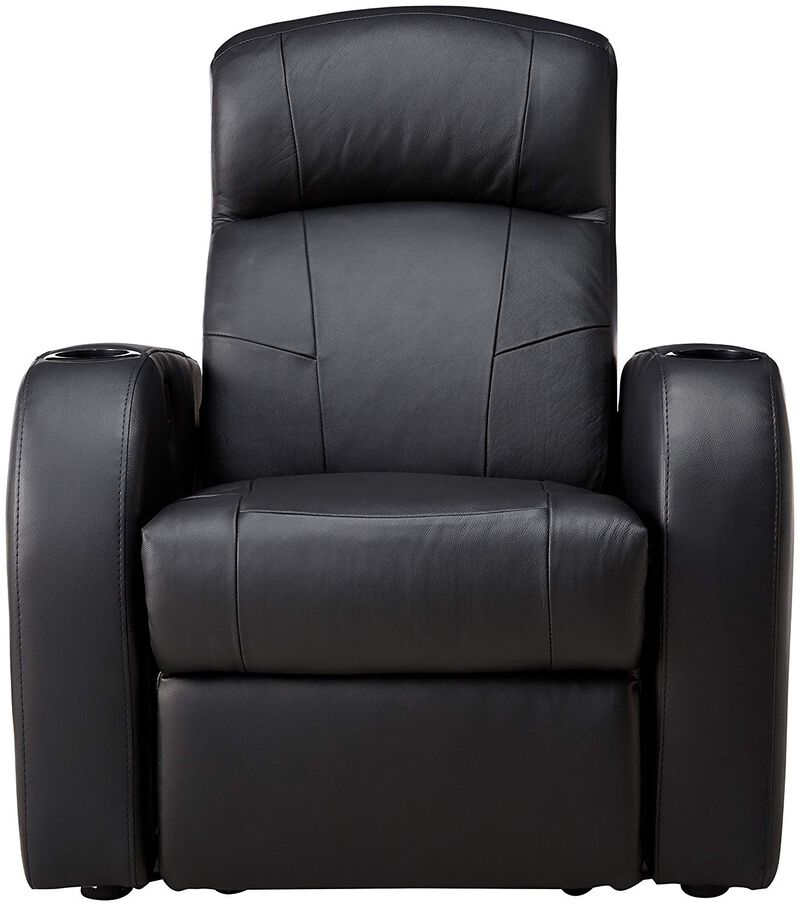 Plush Padded Leather Upholstered Recliner With Metal Framework, Gray image number 0
