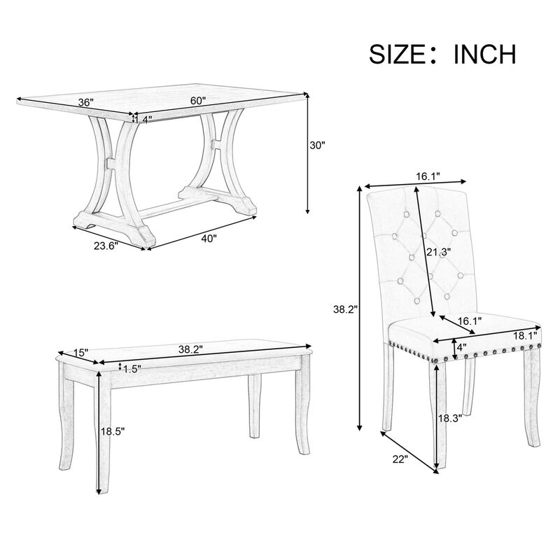 Streamdale Farmhouse 6-Piece Dining Set