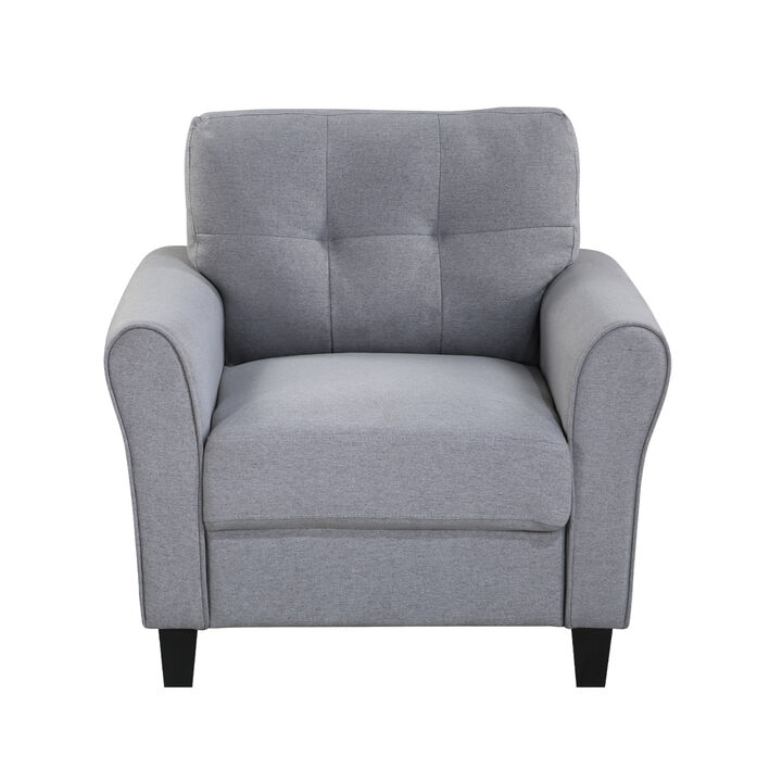 35" Modern Living Room Armchair Linen Upholstered Couch Furniture