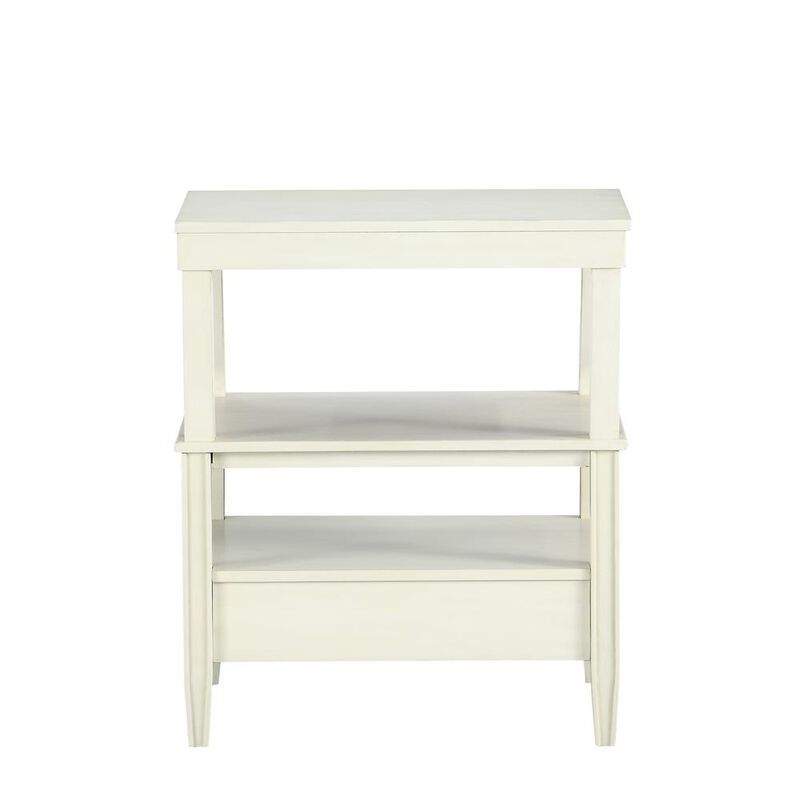 Comfort Pointe Newton Antique White Storage Nightstand