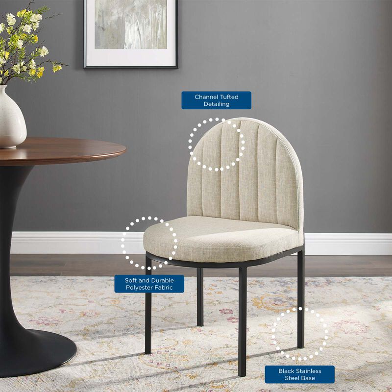 Isla Channel Tufted Upholstered Fabric Dining Side Chair image number 7