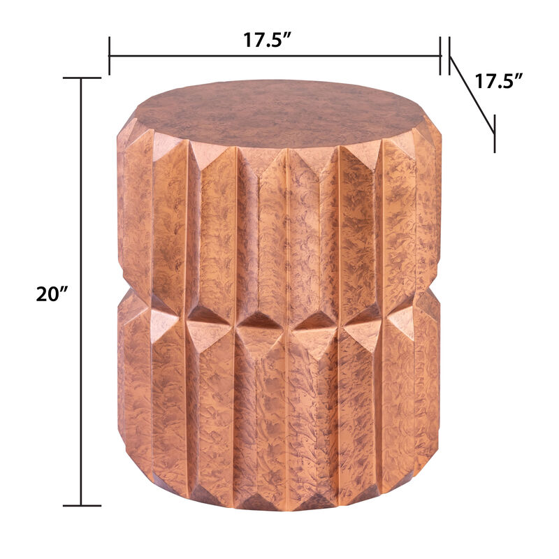 Quessara Copper Faceted End Table image number 4