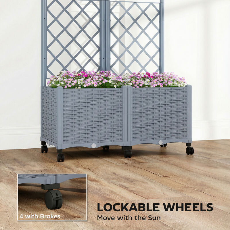 Hivvago Mobile Self-Watering Raised Planter with Trellis image number 5