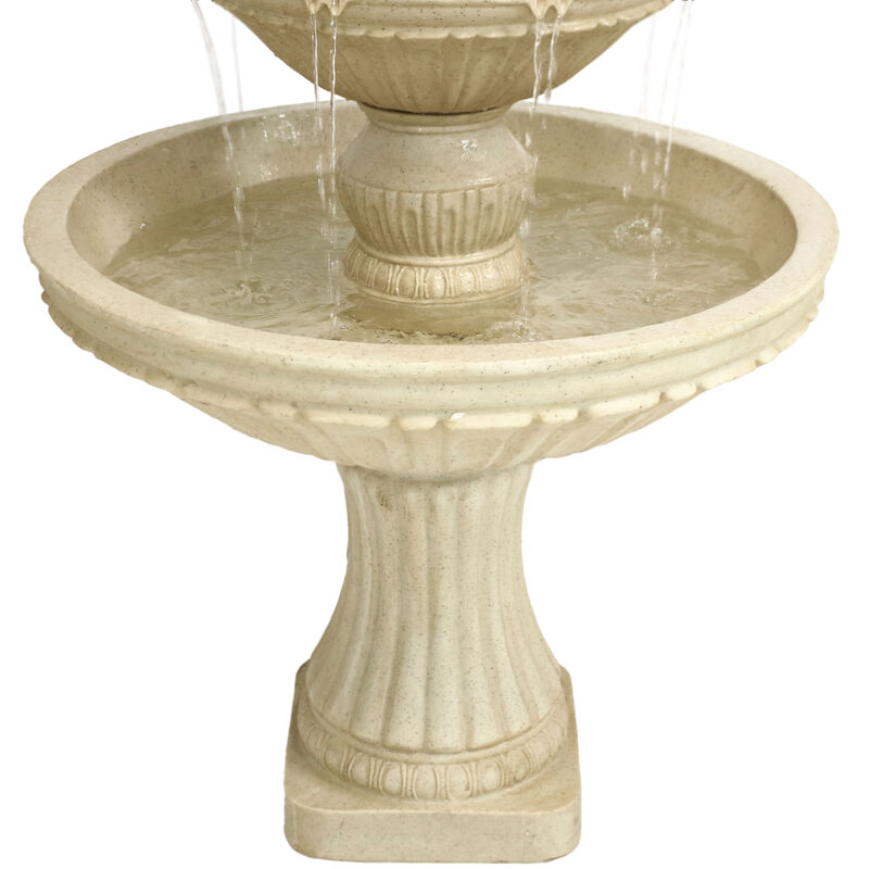 Sunnydaze Classic Designer Polystone Outdoor 3-Tier Fountain