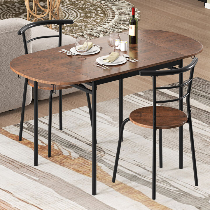 Modern 3-Piece Bistro Table Set &ndash; Table with 2 Matching Chairs for Small Spaces