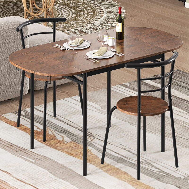Modern 3-Piece Bistro Table Set &ndash; Table with 2 Matching Chairs for Small Spaces