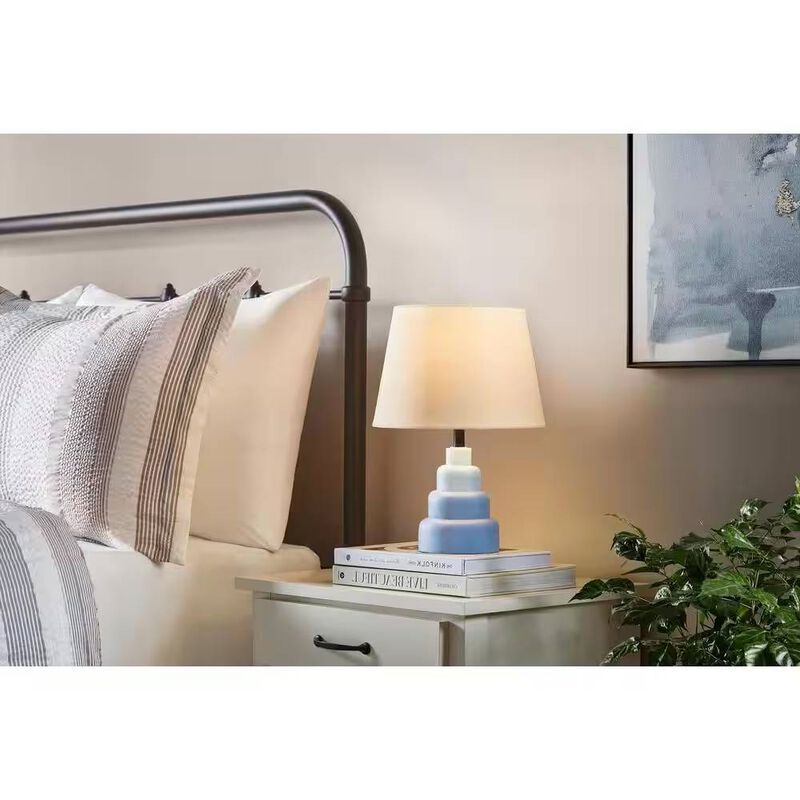Fabric Shade Table Lamp &ndash; Small Bedside or Desk Lighting