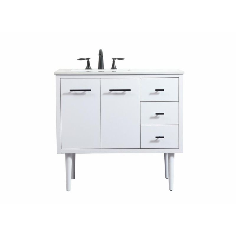 Elegant Kitchen and Bath 36 inch Single bathroom vanity in white