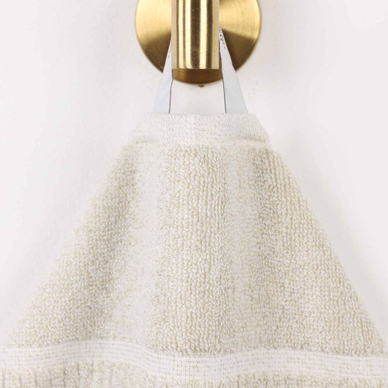 Set of 6 Cotton Blend Hand Towels with Checkered and Ribbed Texture image number 1