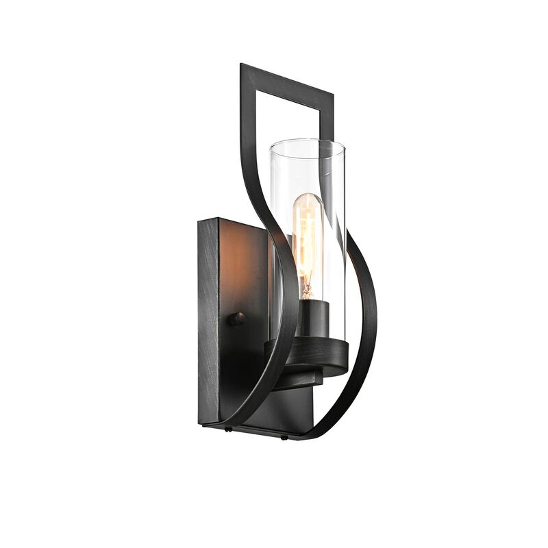 Jamila 1 Light Wall Sconce with Clear Glass Shade and Curved Frame image number 0