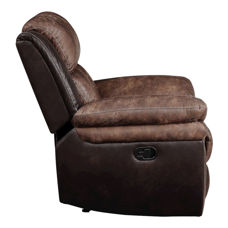 Plethoria Home Toffee And Espresso Motion Recliner with Metal Base
