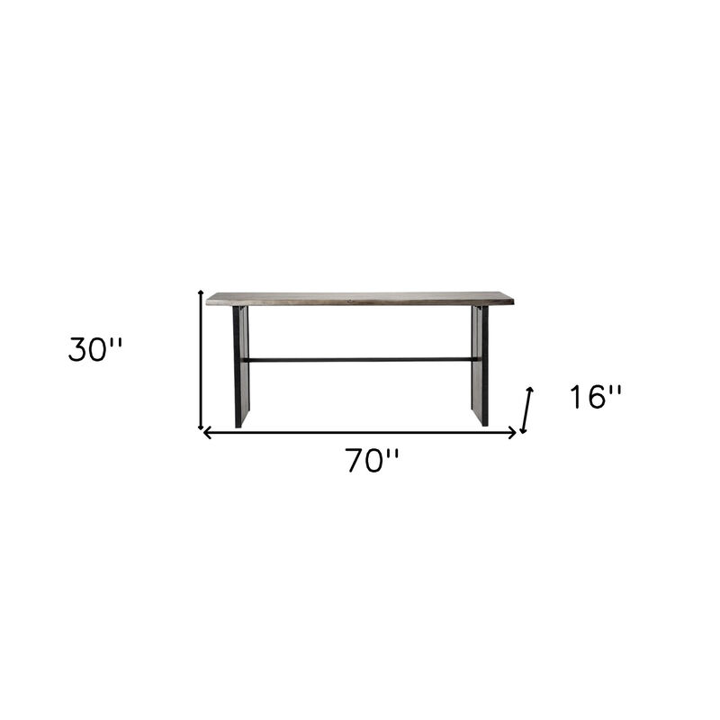 HomeRoots 70" Brown Solid Wood Solid Console Table image number 5