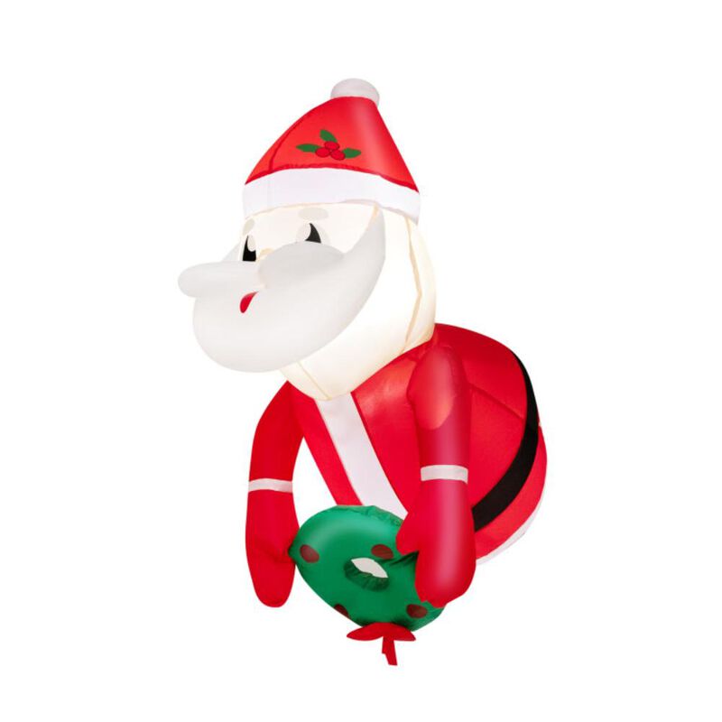 Hivvago 3.3 Feet Lighted Inflatable Santa Claus Broke Out from Window