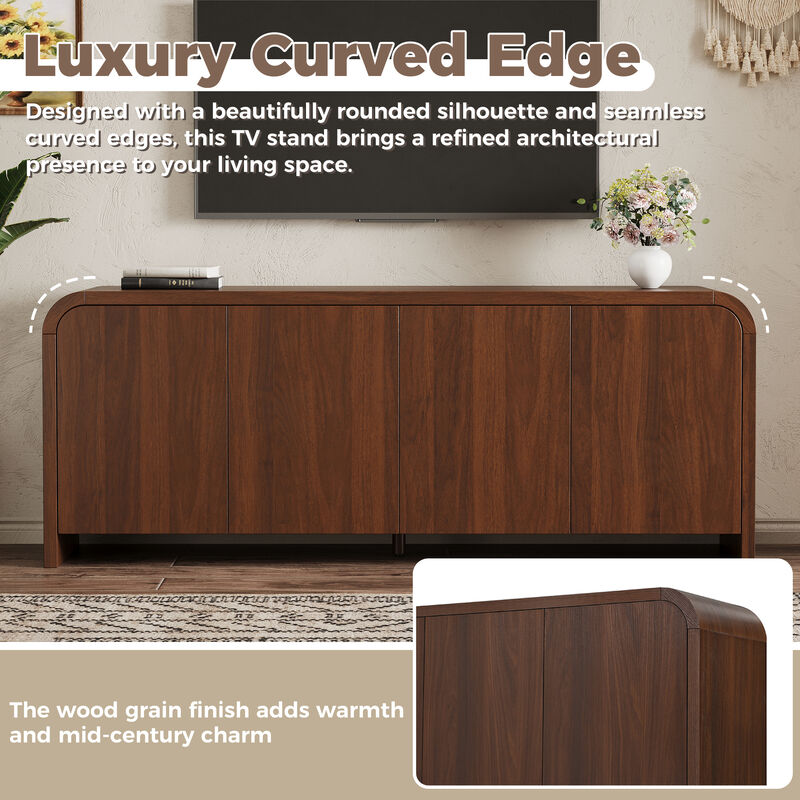 Hupmab Farmhouse Curved Edge TV Stand image number 2
