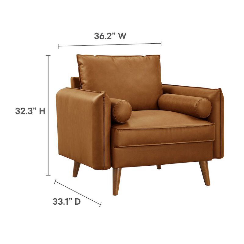 Revive Upholstered Vegan Leather Accent Armchair image number 1