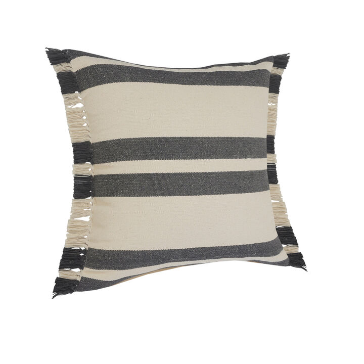 100% Cotton Striped Cushion Pillow &ndash; Zippered Cover for Stylish Decor