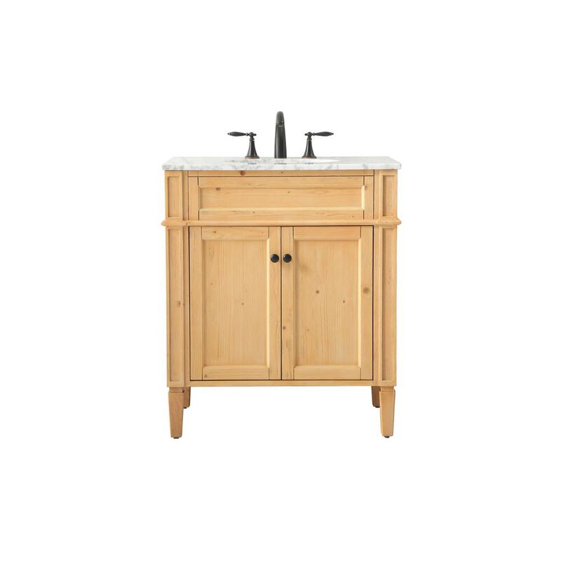 Elegant Kitchen and Bath 30 inch Single bathroom vanity in natural wood