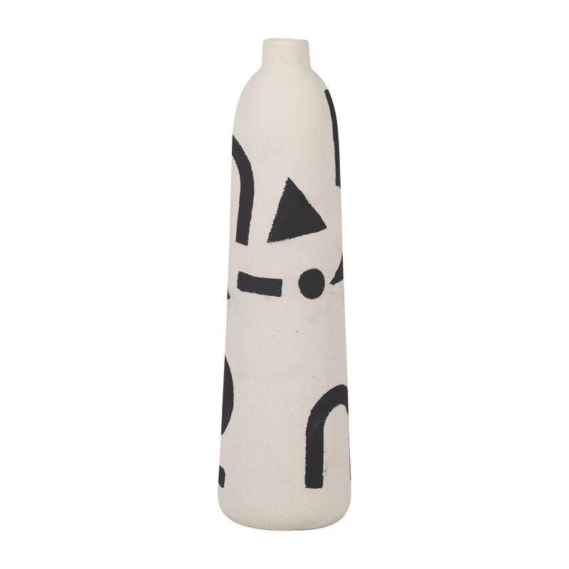 15" Funky Vase, Ivory/Black image number 2