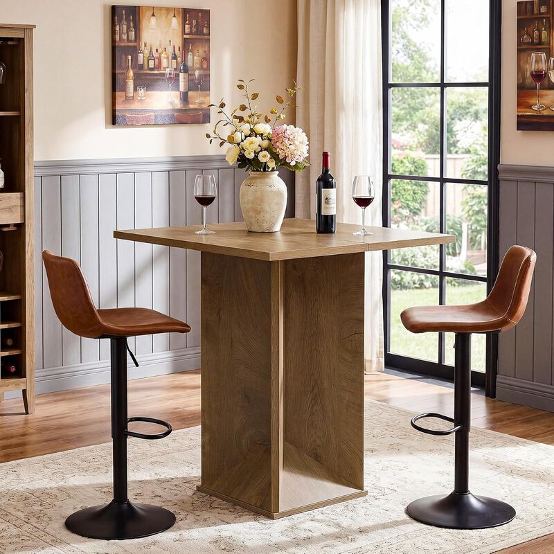 31 Inch Brown Square Bar Table with Counter Height Design for Home Bar image number 1