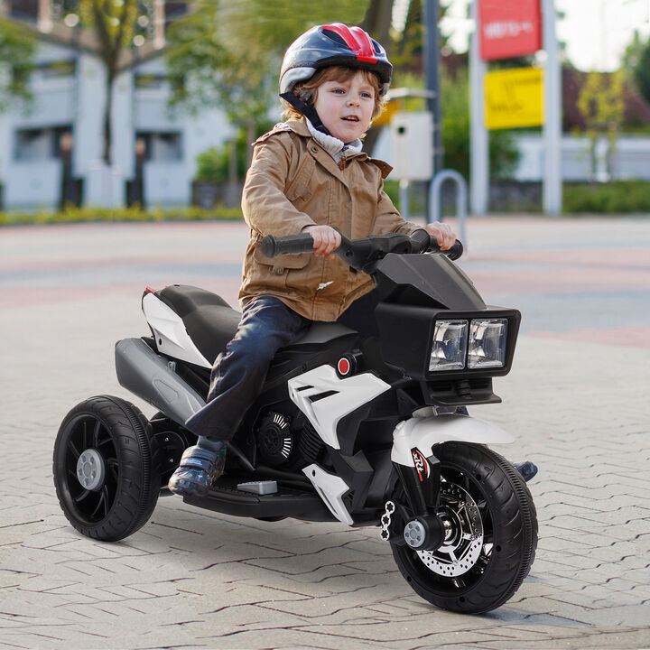 BreeBe 6V Kids Motorcycle Toddler Ride-on Toy, High-Traction Battery-Operated Mini Electric Motorbike with Forward/Reverse Switch, Music, Headlights, Horn