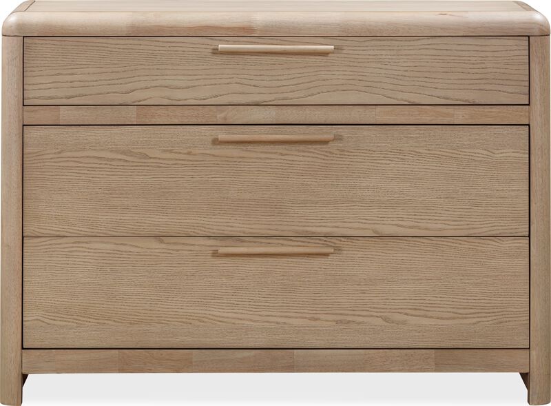Furano Three Drawer Ash Wood Bachelor Chest in Ginger