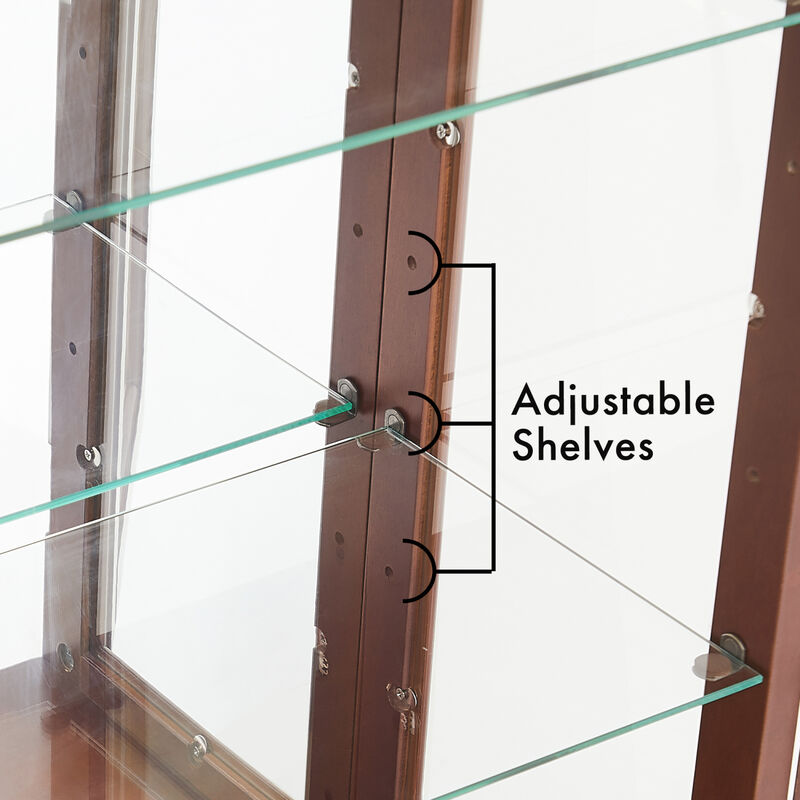 Streamdale Lighted Display Cabinet with Mirrored Back and Adjustable Shelves image number 8