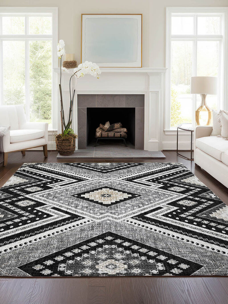 Portico PO5 Black 10' x 14' Rug
