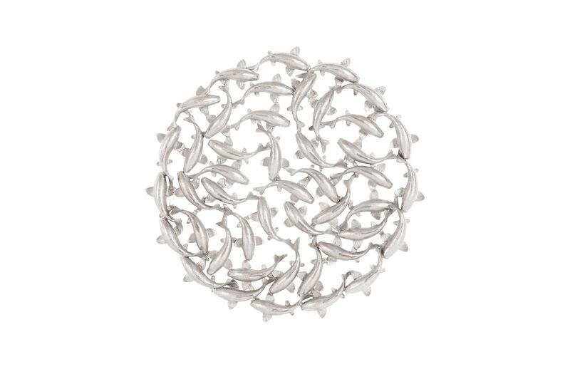 Koi Wall Art in Silver