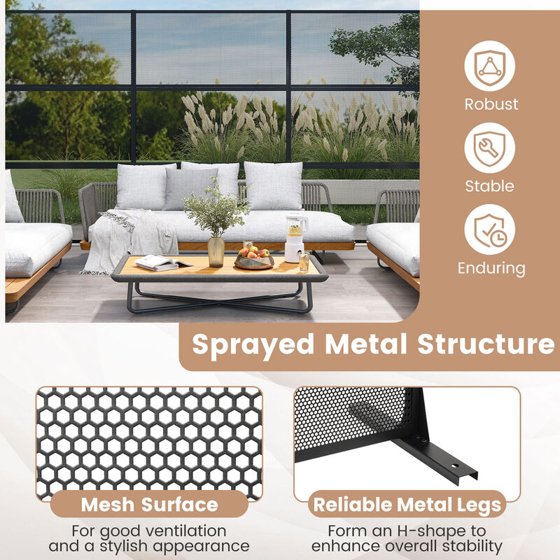 Freestanding Metal Privacy Screen with Expansion Bolts and Connection Screws-Black image number 6