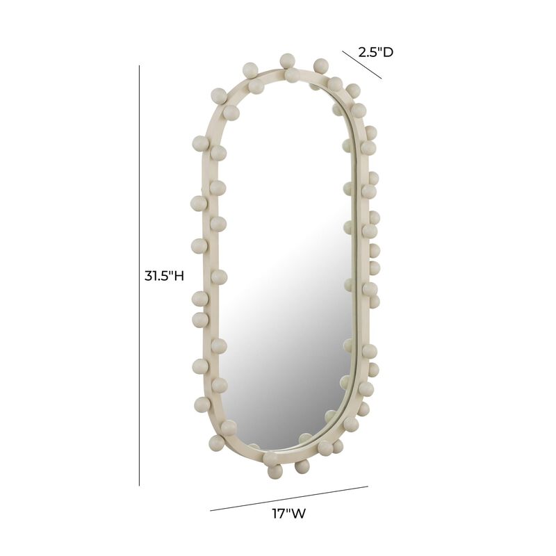 Casafoyer Bubbles Ivory Oval Wall Mirror image number 5