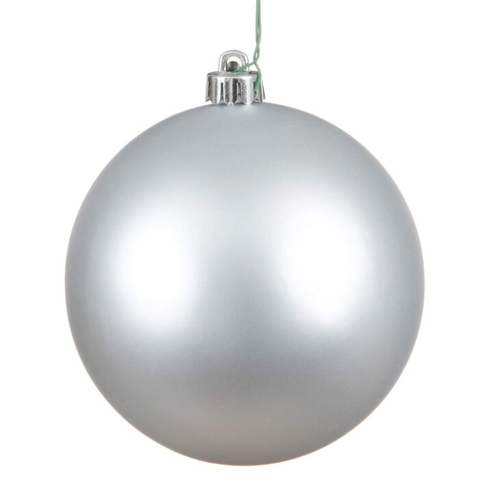 Vickerman 2.4" Silver Matte Ball Ornament, Shatterproof and UV Resistant Plastic, Drilled Cap with Floral Wire, 24 Pack, Compatible with Various D&eacute;cor, Ideal for Holiday Trees