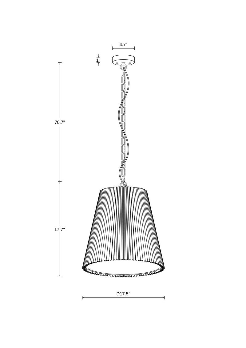 Beacon Lighting Amici 1-Light Pendant Light with Pleated Linen Shade Modern Ceiling Pendant image number 3