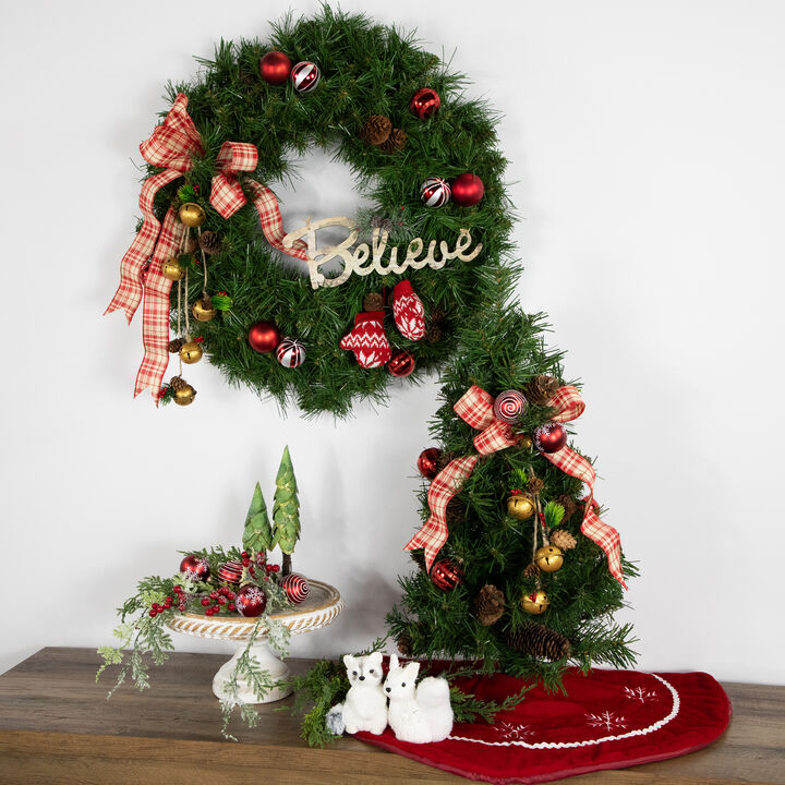Dakota Red Pine Artificial Christmas Wreath with Pine Cones - 24-Inch  Unlit