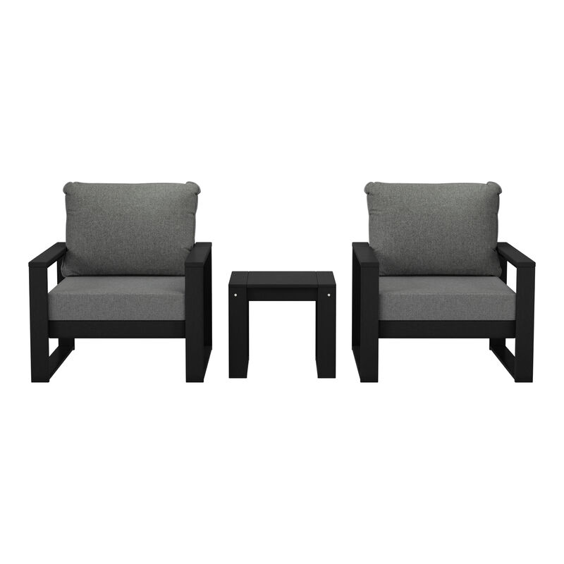 WestinTrends Outdoor Modern 3-Piece HDPE Patio Sofa Set with Side Table image number 0