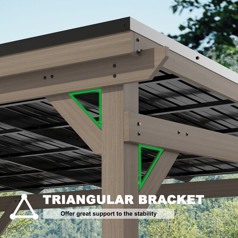 Clihome 12X20ft Solid Cedar Fir Wood Tilt Hardtop Tent
