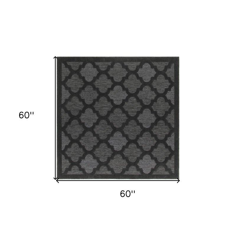 HomeRoots Square Trellis Indoor Outdoor Area Rug image number 4