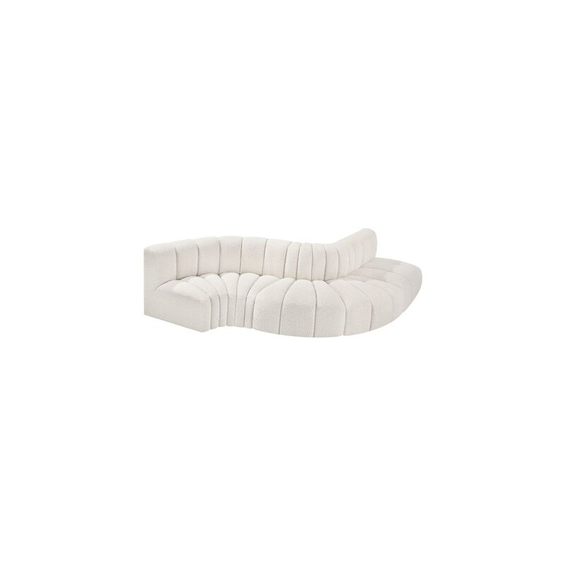 Meridian Furniture Arc Cream Boucle Fabric Modular Sofa