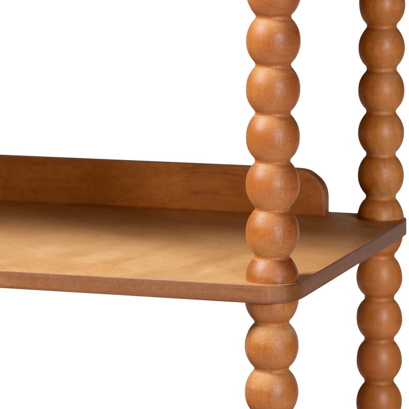 Baxton Studio Lucera Bobbin Display Shelf - 5-Tier Open Frame Vertical Bookcase with Spindle Posts for Living Room or Office image number 4
