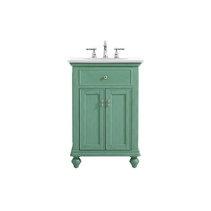 Elegant Kitchen and Bath 24 inch Single Bathroom vanity in vintage mint