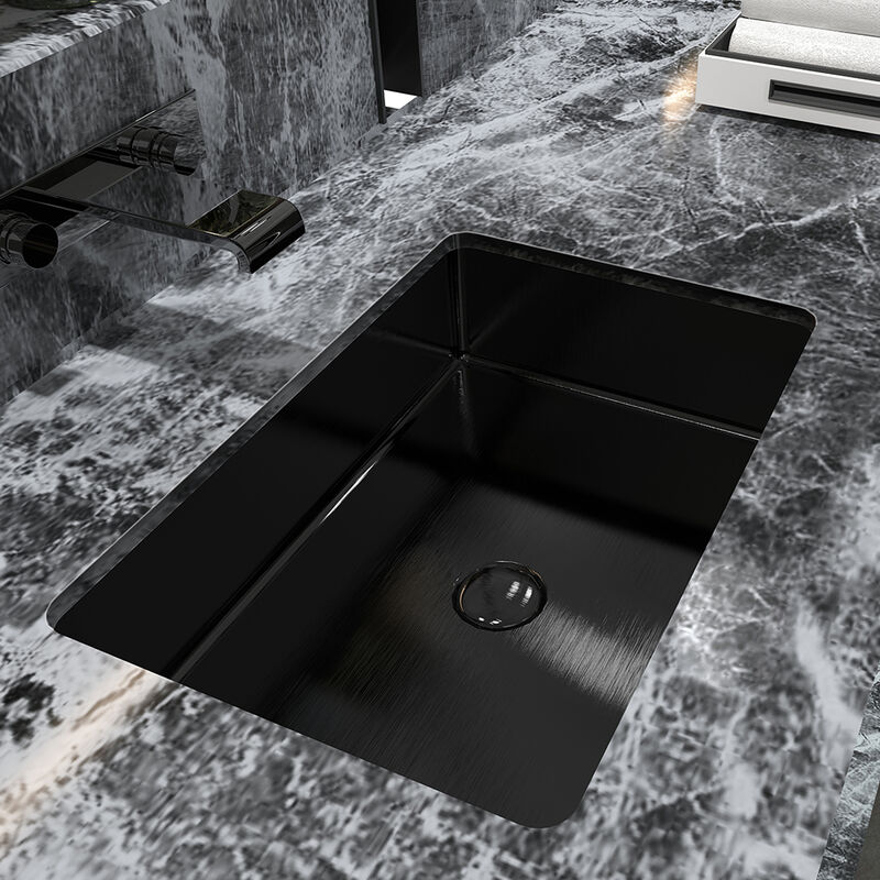 Rectangular Bathroom Basin Stainless Steel Vessel Sink Bowl with Pop Up Drain