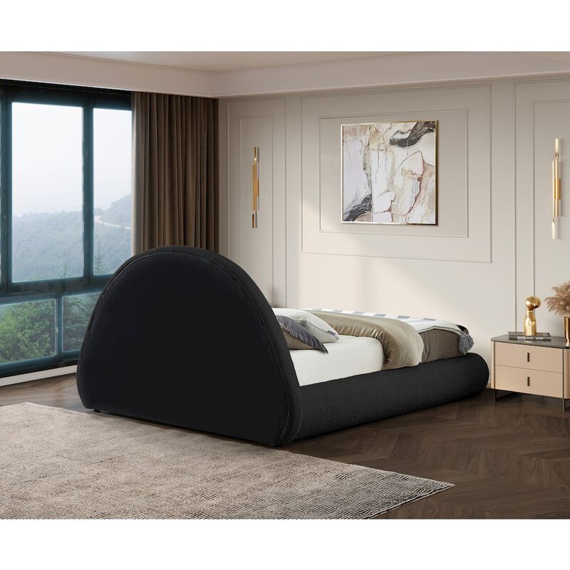 Meridian Furniture Rudy Black Teddy Fabric King Bed