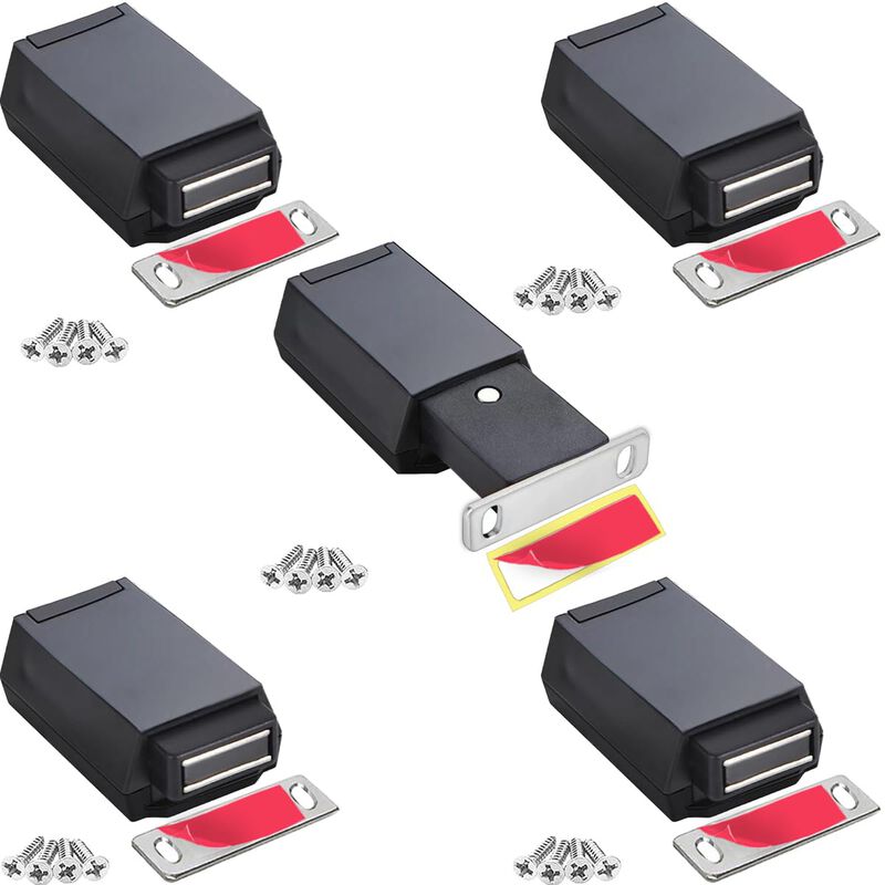 Push to Open Cabinet Hardware CBRIVE 5 Pack Heavy Duty Push Latch & Lock for Hidden Door Touch Latches and Catch Push Release Dr