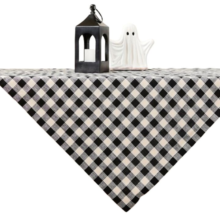 Solino Home 100% Pure Linen Table Throw - Morgan Check