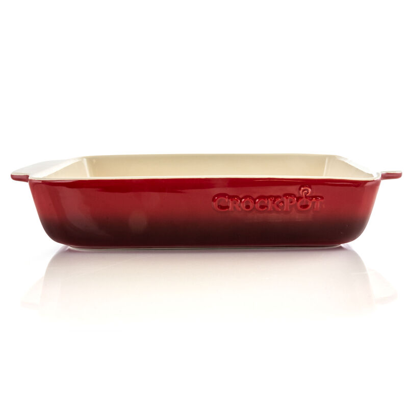 Crock Pot Artisan 4 Quart Stoneware Bake Pan in Red