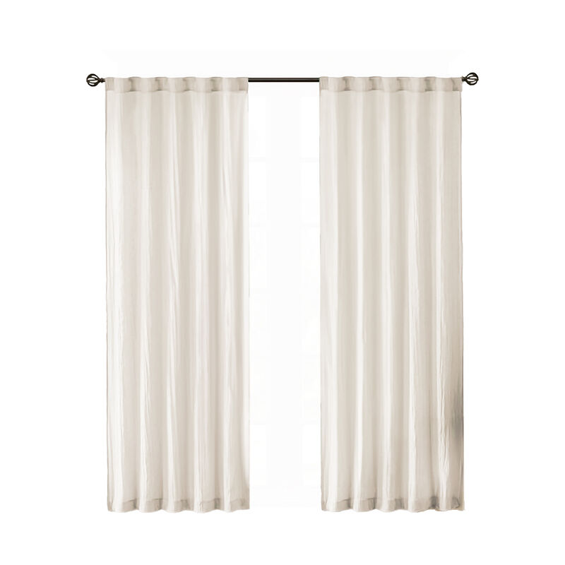 Gracie Mills Gayle Contemporary Lightweight Crushed Sheer Window Panel Pair - 42x95"