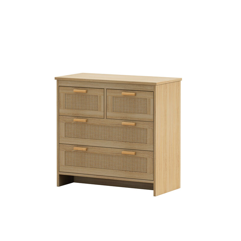 Streamdale 4-Drawer Rattan Cabinet for Home